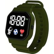 Resim Sunshine022 Led Astronot Spor Saati - Ordu Yeşili Çok Fonksiyonlu Silikon Bantlı Gençler Ve Çiftler İçin Diğer 