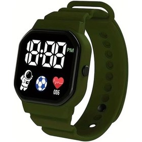 Resim Sunshine022 Led Astronot Spor Saati - Ordu Yeşili Çok Fonksiyonlu Silikon Bantlı Gençler Ve Çiftler İçin Diğer 