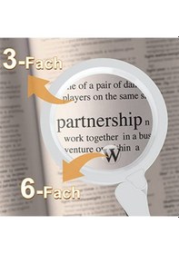 Resim Ulzyvf Taşınabilir Parça Okuma Led Katlanabilir Işık Büyütme Büyüteci Büyüteç Beyaz 6x 3x 17 Ts 