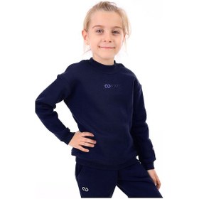 Resim Toontoy Kız Çocuk Nakışlı Sweatshirt Lacivert 