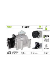 Resim Ford Fiesta 5 Klima Kompresoru 1.4 2003-2008 Valeo 813417 