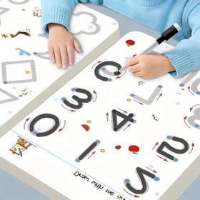 Resim Sihirli Çizim Egzersiz Kitap Seti, Tekrar Kullanılabilir Sihirli Pratik Defter, Sihirli Defter Seti Kalem Kontrol Eğitimi Çizim Kitabı 