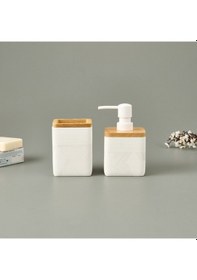 Resim Bath Madera 2'li Banyo Sıvı Sabunluk Seti - Beyaz Çok renkli 