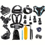 Resim 18 adet Göğüs Kayışı, Baş Bandı, Bisiklet Montajı, Bilek Kayışı, Emme Kupası, Kask Tutucu, Selfie Çubuğu, Yüzen El Tutma - for GoPro, DJI Osmo, SJCAM, Insta360 için - Dayanıklı ABS Malzemesi, Açık Hava ve POV Fotoğrafçılığı için Çok Yönlü Montaj Seçenekleri 