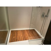 Resim Katlanabilir Ahşap Duş Izgarası (Teak Ağacı) 
