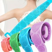 Resim Silikon Peeling Banyosu Eldiveni Uzun Saplı - 1 Adet, Alkolsüz, Nazik Vücut Peelingi Sırt İçin, Kullanımı Kolay, Cilt Dostu, Rahat, Derinlemesine Temizlik, Tüm Cilt Tipleri İçin Uygundur 