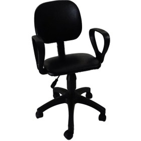 Resim Genel Markalar Ofis Sandalyesi Sekreter Koltuğu Bilgisayar Koltuğu Kollu Çalışma Taburesi Deri Siyah 