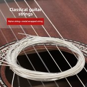 Resim 6 adet Klasik Gitar Naylon Dizisi, Metal Kaplamalı Diziler, Sesin Şeffaf ve Parlak Olmasını Sağlar. Uzun Servis Ömrü, Rahat ve Dayanıklı Hissediş, Mükemmel Bir Hediye 