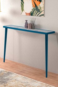 Resim bluecape Esperanza 122x20cm Doğal Masif Ayaklı Mavi Dresuar 