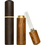 Resim Luminnaly 2 Parça Espresso Dağıtım Aracı, Doğal Ahşap Saplı ve Tabanlı Espresso Karıştırıcı Aracı, 5 Iğneli Espresso Kahve Karıştırıcıları (Yurt Dışından) 