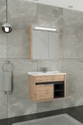 Resim NETDEKO Napoli 65 Cm Beyaz Lavabolu Banyo Dolabı - Dorado/antrasit(boy Dolap Hariç ) 