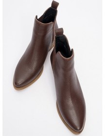 Resim Luvishoes Luvi Shoes Dovena Kahve Floter Hakiki Deri Lastikli Kadın Topuklu Bot kahverengi 