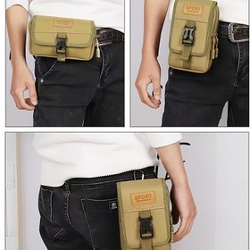 Resim 1 Adet Oxford Kumaş Taktik Telefon Çantası, 4 Depolama Çantalı, Pantolon Askısı veya Bel Halkası ile 7.2 İnç Bel Çantası 