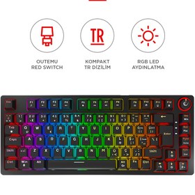 Resim Rampage ENIGMA 75 RGB Aydınlatmalı Red Switch Kompakt Dizilim Gaming Mekanik Oyuncu Klavyesi Siyah 