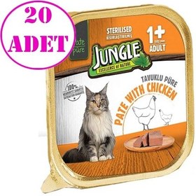 Resim Jungle Tavuklu Pate Kısırlaştırılmış Yetişkin Kedi Yaş Maması 20 x 100 G 