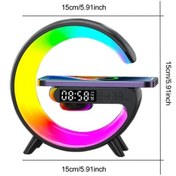 Resim Cloud011 Kablosuz Şarjlı Rgb Çok Fonksiyonlu Led Avize Saat Ve Masa Lambası Siyah 
