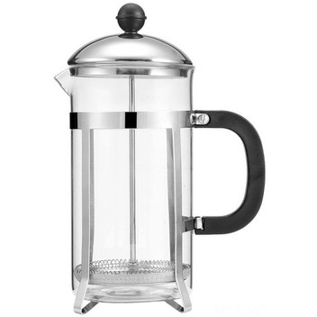 French Press 304 Paslanmaz Çelik Termal Kahve Makinesi Çay Makinesi 800 ML 3 Filtre Gümüş Su Isıtıcısı