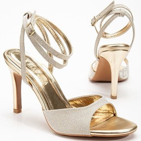 Resim Cindy 9 Cm Topuklu Lüx Sandalet Altın 