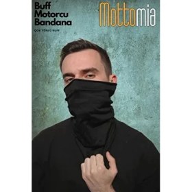Resim Yazlık Siyah Buff Renk Düz Klasik Unisex Viskon Premium Kalite Buff (Baf) Boyunluk Motorcu Bandana 