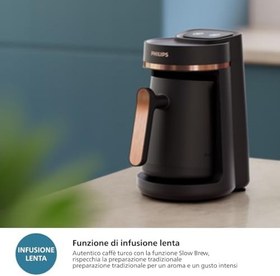 Resim Philips 5000 Serisi Türk Kahvesi Makinesi, Közde Türk Kahvesi Pişirme Fonksiyonu, Kullanımı Kolay Dokunmatik Tuşlar Siyah & Bakır, HDA150/60 