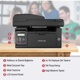 Resim Pantum M6550NWYEDEK Toner Hediyeli Wifi Lazer Yazıcı 