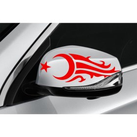 Resim Sticker World Ayna Ay-yıldız Sticker 20*7 Cm Sağ-sol 2 Adet Kırmızı 