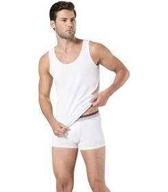 Resim Pierre Cardin Bordo Pijama Takımı 3'lu +beyaz Atlet Boxer Takım 5370-150 Bordo 