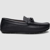 Resim %100 Hakiki Deri Siyah Tokalı Erkek Loafer-siyah Siyah 