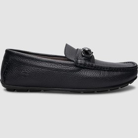 Resim %100 Hakiki Deri Siyah Tokalı Erkek Loafer-siyah Siyah 