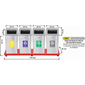 Resim Arı Metal Geri Dönüşüm Bazalı 4 Lü 