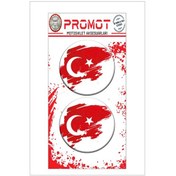 Resim Türk Bayrağı 3d Damla 2 Li Sticker Logo 2 
