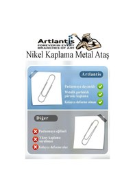 Resim Metal Ataş No 3 28mm 100 Lü 1 Paket Nikel Kaplama Metal Ataç Dayanıklı Paslanmaz 20 Sayfa Kapasiteli Ofis Okul Büro 