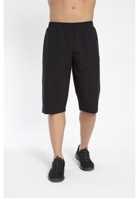 Resim Crozwise 8036-10 Lycra Armüllü Erkek Spor Kapri Siyah 