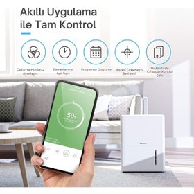 Resim 30l/gün Akıllı Nem Alma Cihazı Wi-fi, Uygulama, Sürekli Tahliye Ve Otomatik Nem Sensörü 