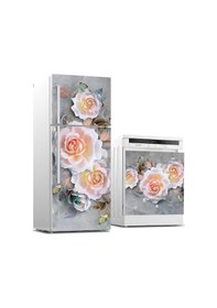 Resim Buzdolabı Ve Bulaşık Makinası Beyaz Eşya Sticker Kaplama 3D Gül (502388886) 