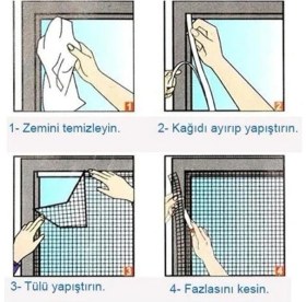 Resim Cırtlı Pencere Sinekliği Kendin Yap 100 x 150 