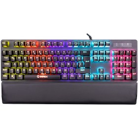 Resim KB-GX7 BLUESKY 21 Işık Efektli BLUE SWITCH Bilek Destekli Mekanik Gaming Oyuncu Klavyesi 