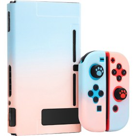Resim Nintendo Switch Konsolu İçin Parmak İzi Önleyici Silikon Kılıf Pembe Mavi 