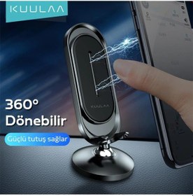 Resim Kuulaa Universal Mıknatıslı Standlı Cep Telefon Araç Tutucu Aluminum- 5775 