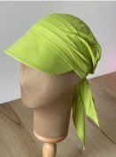 Resim Safari Kadın Şapkası , Bağlamalı Eşarplı Şapka Plaj Şapkası Siperli Bandana Şapka Yeşil 