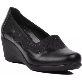 Resim Kindep Dolgu Topuklu Günlük Kadın Ayakkabı Siyah Siyah 