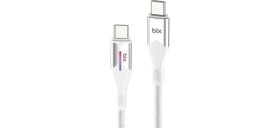 Resim Bix Type-C To Type-C 60W Örgülü LED Işıklı Şarj ve Data Kablosu 1 Metre Beyaz 