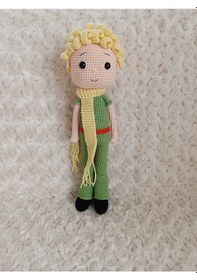 Resim El Yapımı Amigurumi Küçük Prens /oyuncak/hediyelik/koleksiyonluk/sağlıklı Organik Oyuncak 30 Cm 