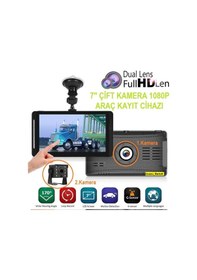 Resim 7'' Ekran- Mikrofon-Gece Görüşlü Çift Kamera Araç Kayıt Cihazı 