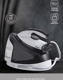 Resim HOMEND Steamwork 1167H Buhar Kazanlı Ütü Siyah Beyaz 2400 W 