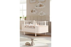 Resim Setay Mdf Beşik, Krem Dünya Büyüyen Beşik 80X130 - Krem Dünya Karyola 80X190 