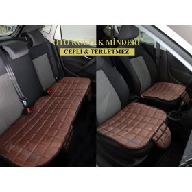 Resim Mısırlı Grup Lüx Soft Cepli Ortopedik Kadife Dokulu Şöför Koltuk Sırt Dayamalı ve Alt Minder Seti ( N0:1)-Kahve 