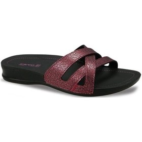 Resim Ceyo 9942-1 Gecme Bant Altın Kadın Terlik Bordo 