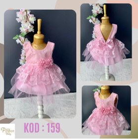 Resim Petite Ponpon Baby Kız Bebek Mevlüt Elbisesi Yeni Doğan Özel Gün Kıyafeti 