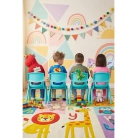 Resim 4'lü Set Büyük Şirin Çocuk Sandalyesi Açık Mavi 